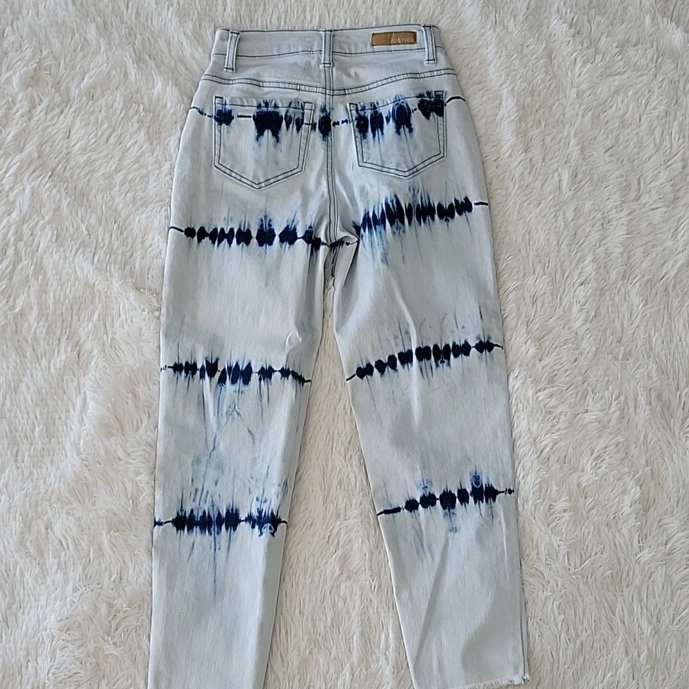 Justice Jeans Bundle 3 Pairs Girls Size 12 Slim Mini Mom Ombre Butterfly Tie Dye